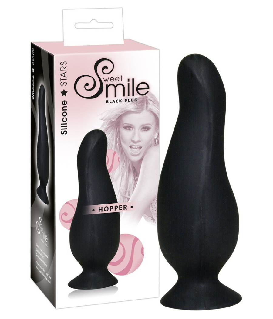 FALLO ANALE ANATOMICO SWEET SMILE \"HOPPER\" NERO - 10 CM