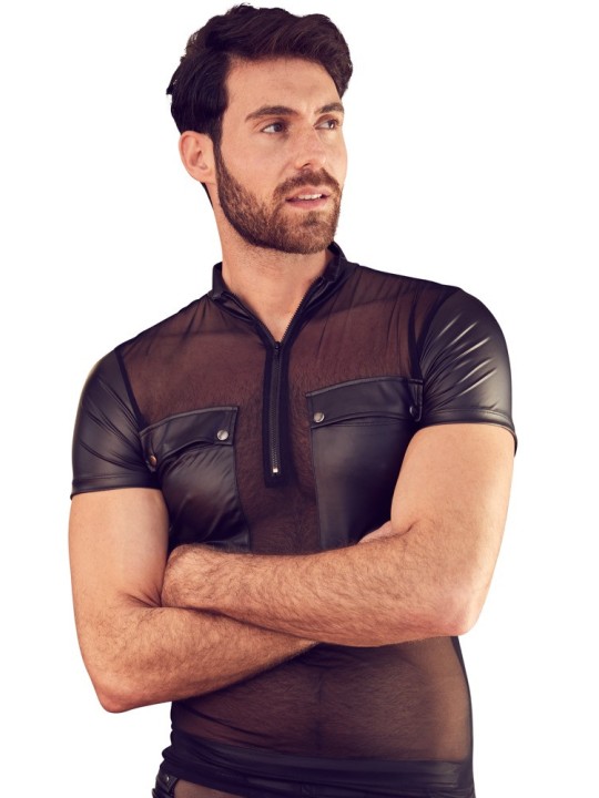 T-SHIRT UOMO STRETCHY DESIGN NET "NEK" COLORE NERO T-SHIRT UOMO STRETCHY DESIGN NET "NEK" COLORE NERO