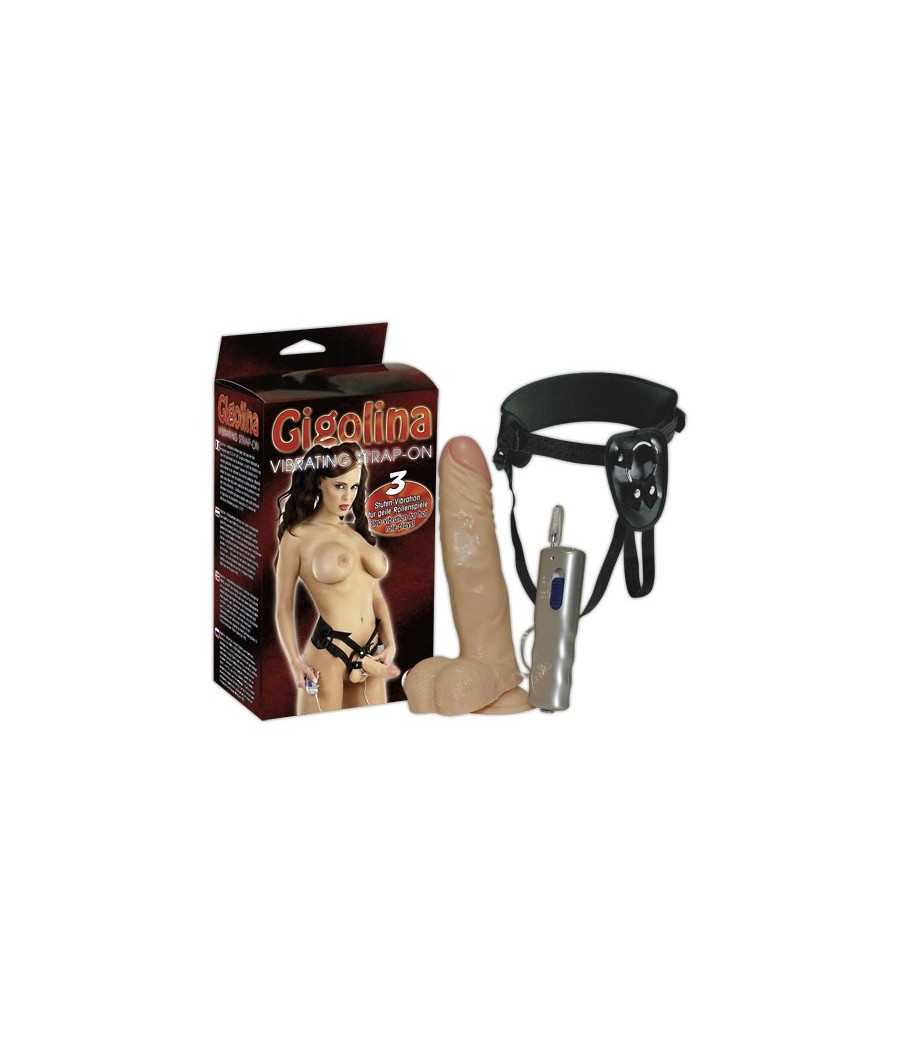 IMBRACATURA STRAP-ON CON VIBRATORE REALISTICO "GIGOLINA"