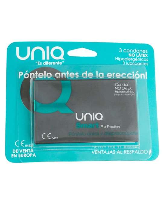 PROFILATTICI UNIQUE "SMART PRE ERECTION" LATEX FREE 3 PEZZI PROFILATTICI UNIQUE "SMART PRE ERECTION" LATEX FREE 3 PEZZI