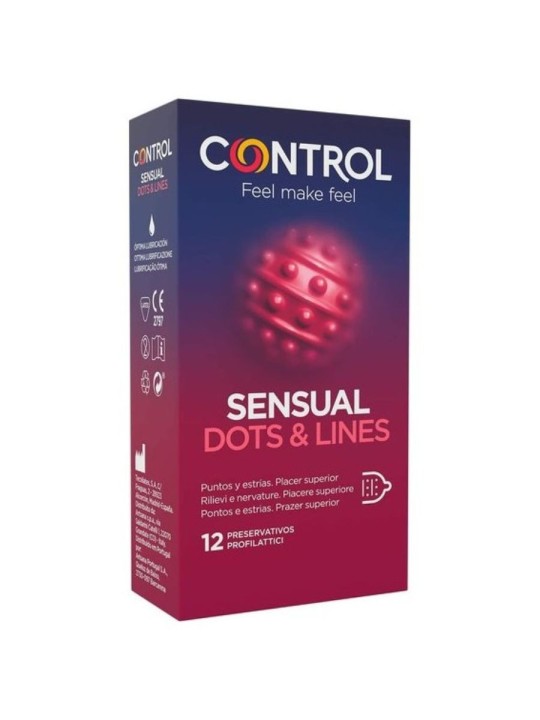 PROFILATTICI CONTROL "SENSUAL DOTS & LINES" - 12 PEZZI PROFILATTICI CONTROL "SENSUAL DOTS & LINES" - 12 PEZZI