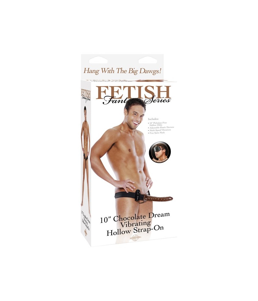 VIBRATORE STRAP-ON FETISH FANTASY "CHOCOLATE" - 25.5 CM