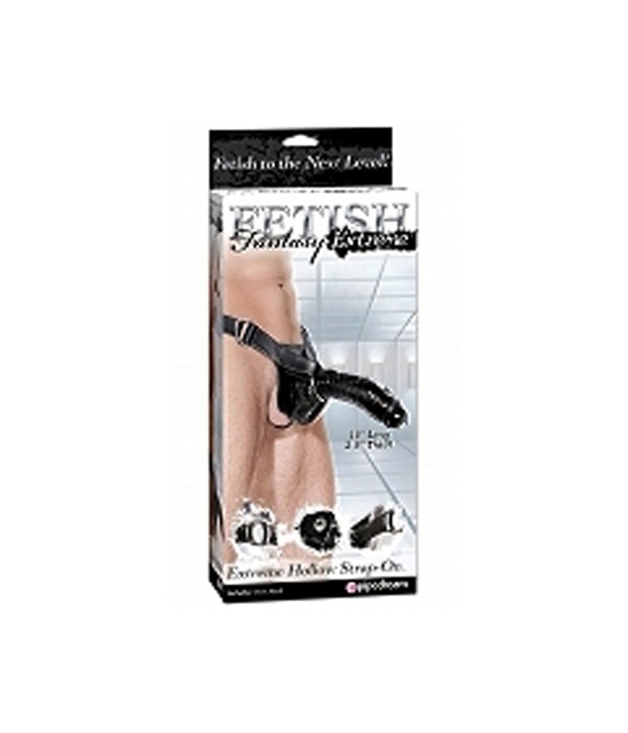 FALLO STRAP-ON FETISH FANTASY "HOLLOW EXTREME" NERO - 25.5 CM