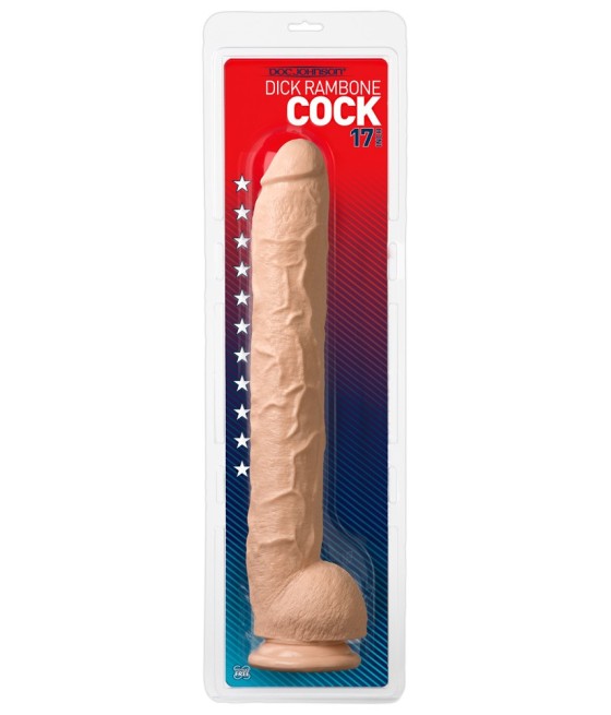 FALLO ENORME CON VENTOSA DOC JOHNSON "DICK RAMBONE" - CARNE - 42.5 CM