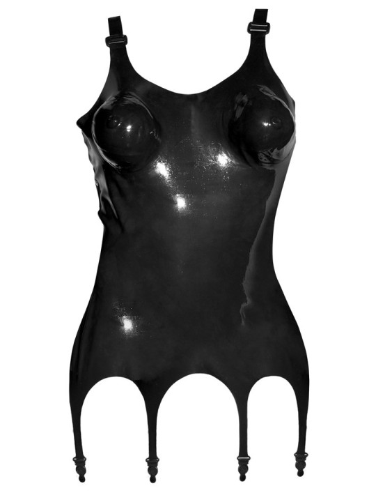 CORSETTO CON REGGICALZE IN LATEX NERO CORSETTO CON REGGICALZE IN LATEX NERO