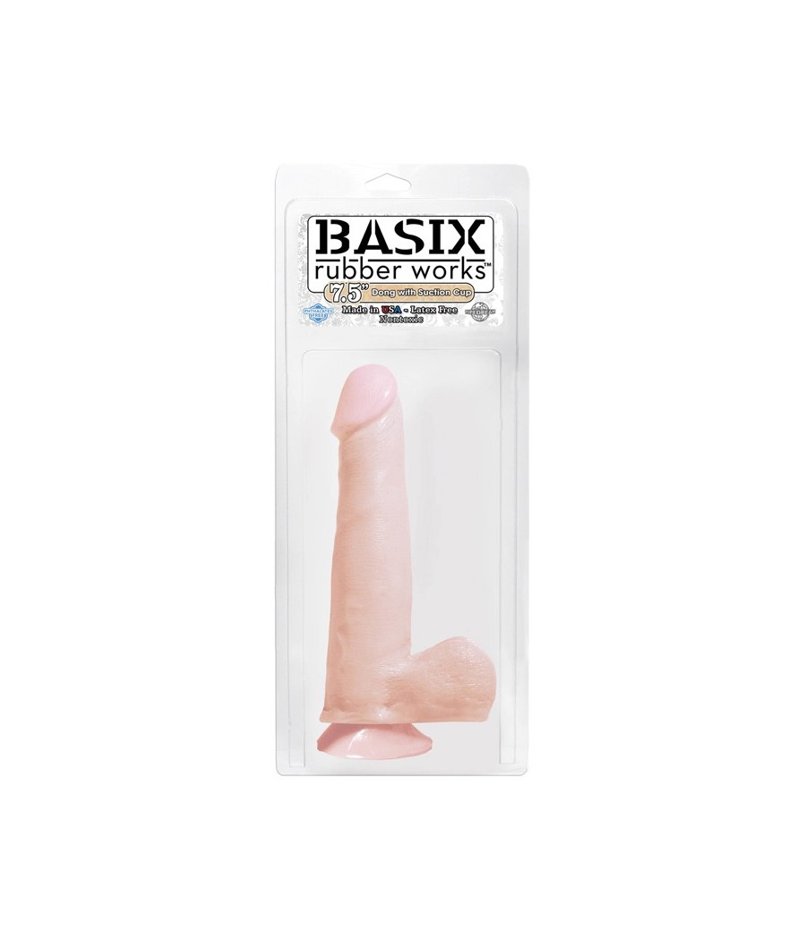 FALLO REALISTICO CON TESTICOLI E BASE VENTOSA BASIX - 19 CM