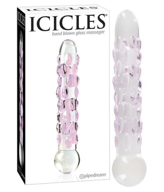 FALLO IN VETRO CON SPORGENZE STIMOLANTI PIPEDREAM \"ICICLES NO. 7\"