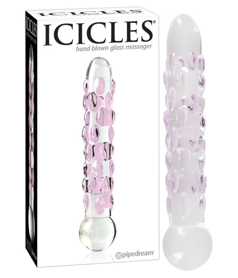 FALLO IN VETRO CON SPORGENZE STIMOLANTI PIPEDREAM \"ICICLES NO. 7\"
