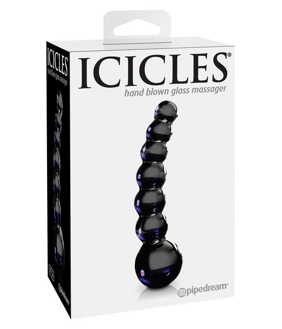 CATENA ANALE IN VETRO NERO PIPEDREAM \"ICICLES NO. 66\"