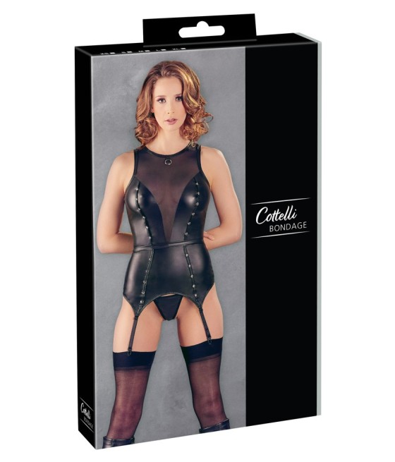 CORSETTO FETISH NERO CON MANETTE - COTTELLI BONDAGE