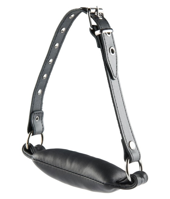 BIT GAG IMBOTTITO IN VERA PELLE CON CINGHIA REGOLABILE
