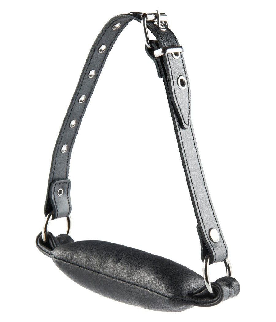 BIT GAG IMBOTTITO IN VERA PELLE CON CINGHIA REGOLABILE