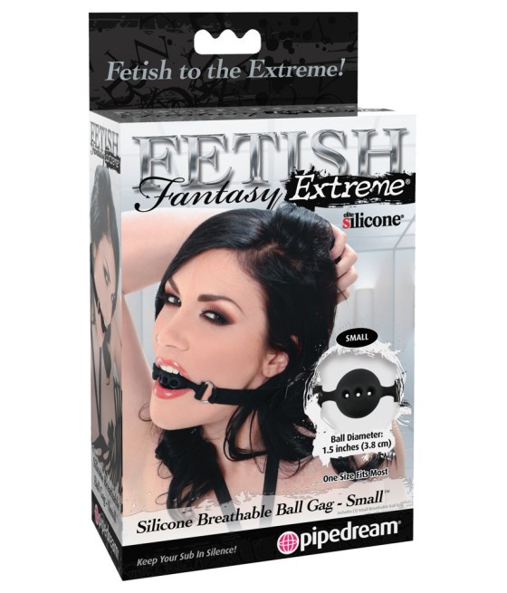 MORSO BALL GAG TRASPIRANTE "FETISH FANTASY EXTREME" COLORE NERO - DIMENSIONI PICCOLE