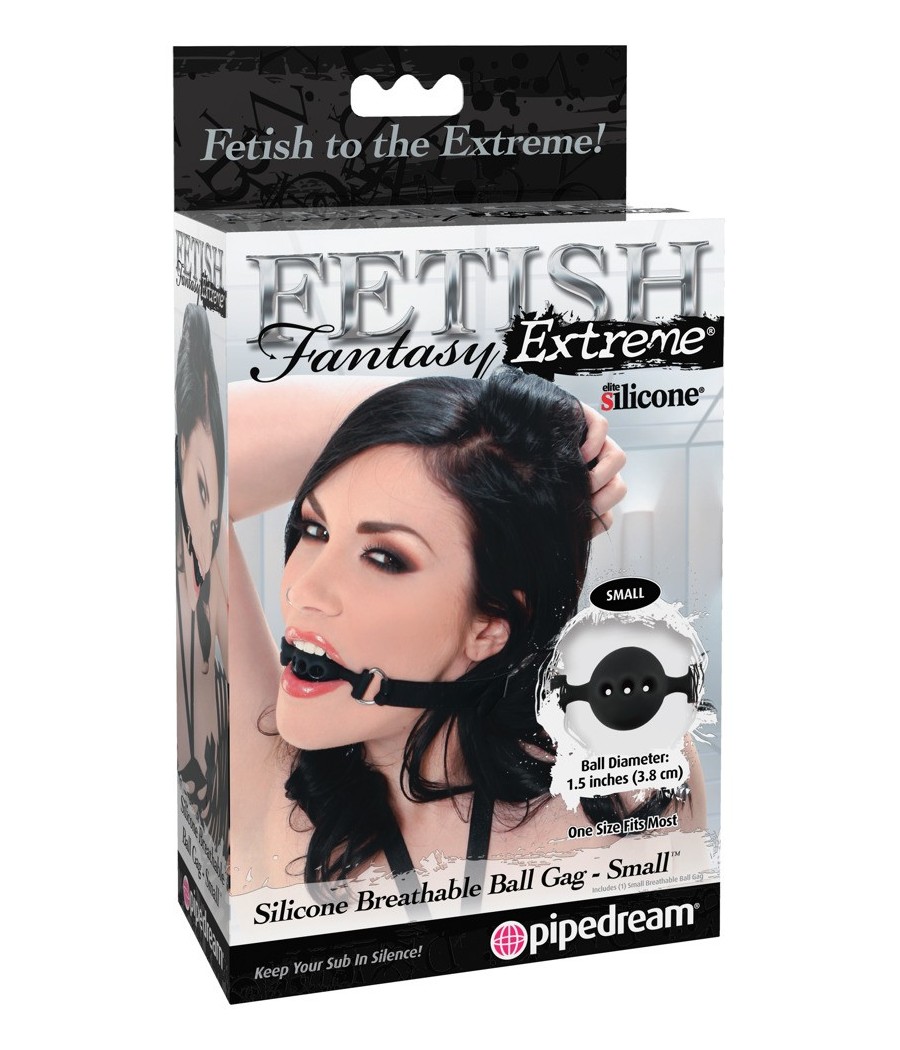 MORSO BALL GAG TRASPIRANTE "FETISH FANTASY EXTREME" COLORE NERO - DIMENSIONI PICCOLE