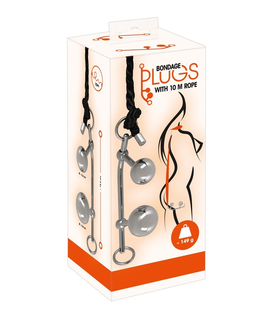 BONDAGE PLUGS CON CORDA - 10 METRI - COLORE NERO