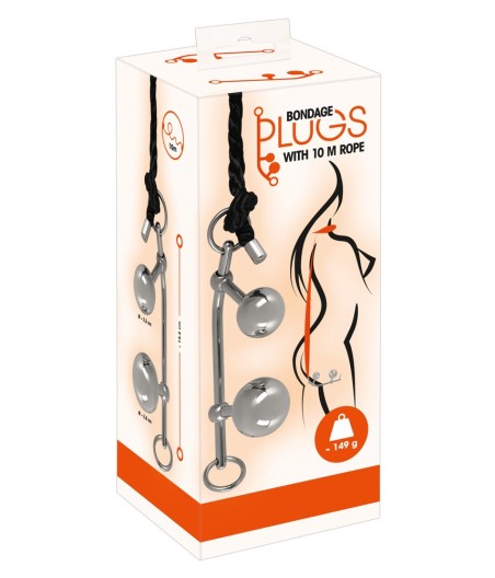 BONDAGE PLUGS CON CORDA - 10 METRI - COLORE NERO