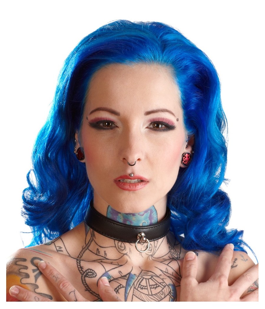 COLLARE IN PELLE TRAPUNTATO BAD KITTY "COLLAR" NERO