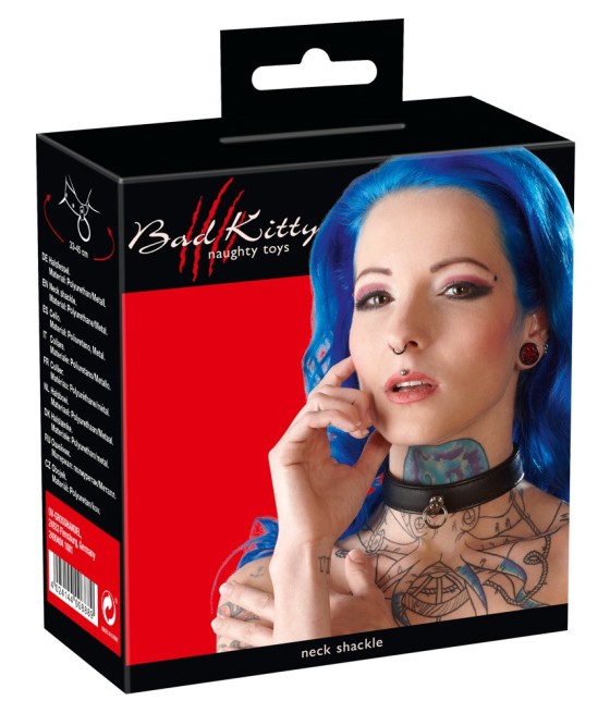 COLLARE IN PELLE TRAPUNTATO BAD KITTY "COLLAR" NERO