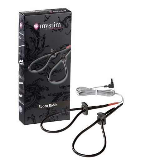SET ANELLO FALLICO E TESTICOLI PER STIMOLAZIONE ELETTRICA RODEO ROBIN