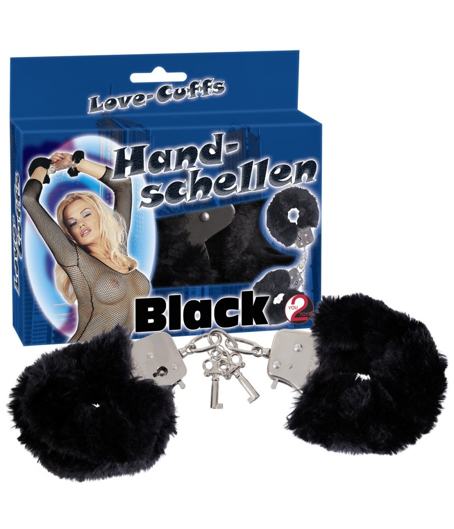 MANETTE IN METALLO RIVESTITE IN PELUCHE \"LOVE-CUFFS\" NERO