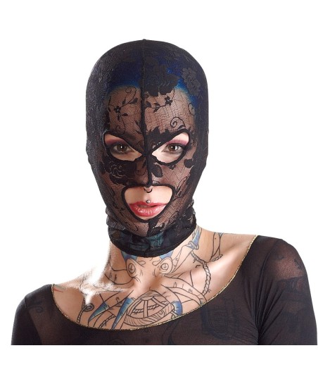 CAPPUCCIO IN PIZZO CON APERTURE OCCHI E BOCCA BAD KITTY MASK