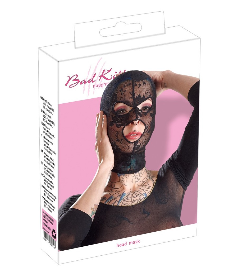 CAPPUCCIO IN PIZZO CON APERTURE OCCHI E BOCCA BAD KITTY "MASK"