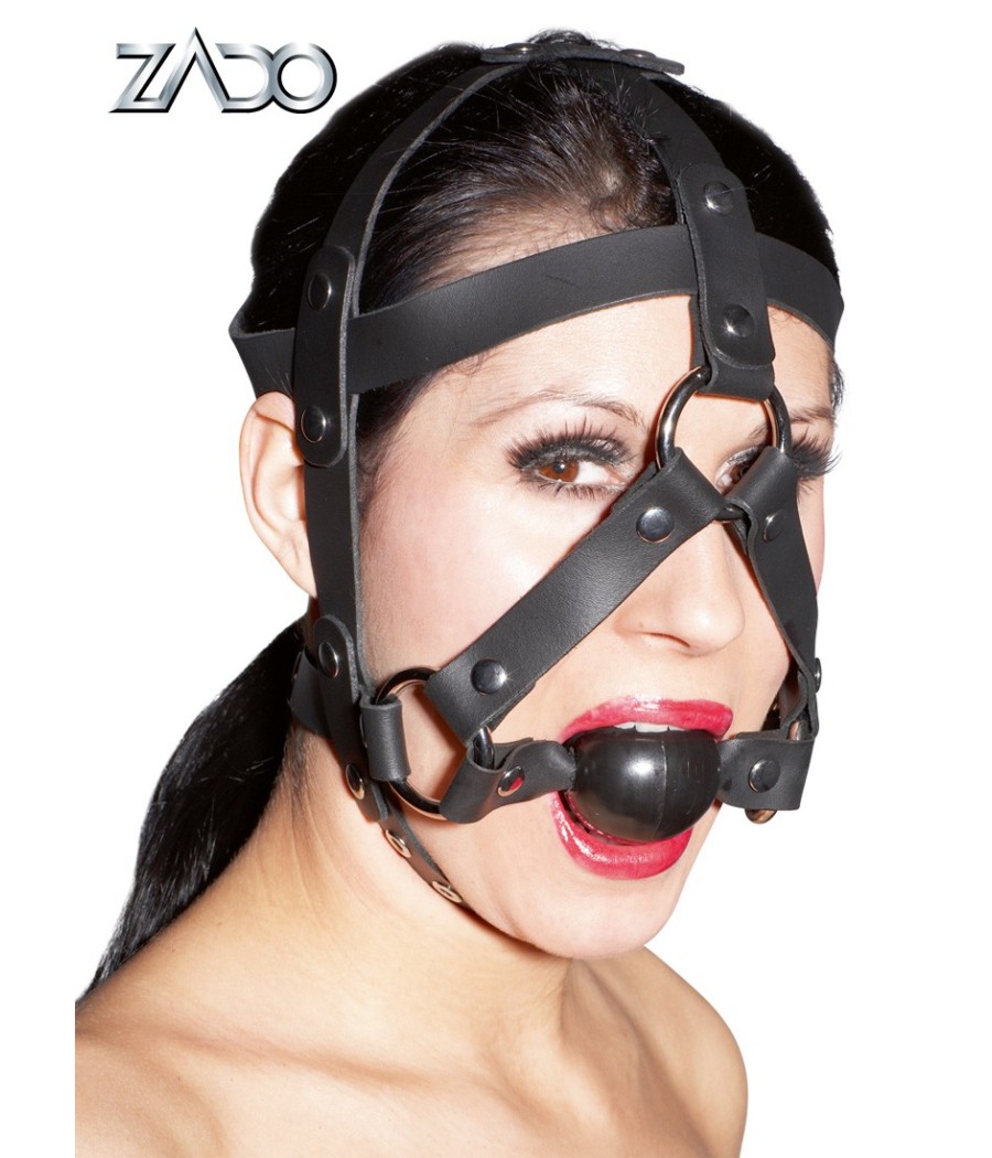 MASCHERA CON CINGHIE E BAVAGLIO BALL GAG ZADO