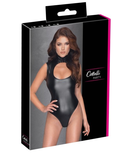 Cottelli Collection Party Sexy Body Elastico da Donna Nero Aperto Senza Maniche