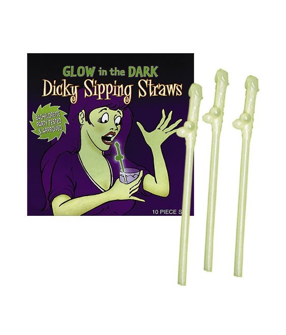 CANNUCCIA FLUORESCENTE A FORMA DI PENE - 10 PEZZI