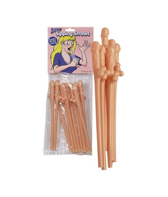 CANNUCCIA A FORMA DI PENE CON TESTICOLI - 10 PEZZI