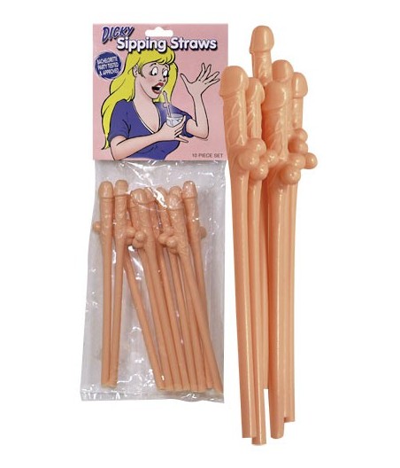 CANNUCCIA A FORMA DI PENE CON TESTICOLI - 10 PEZZI