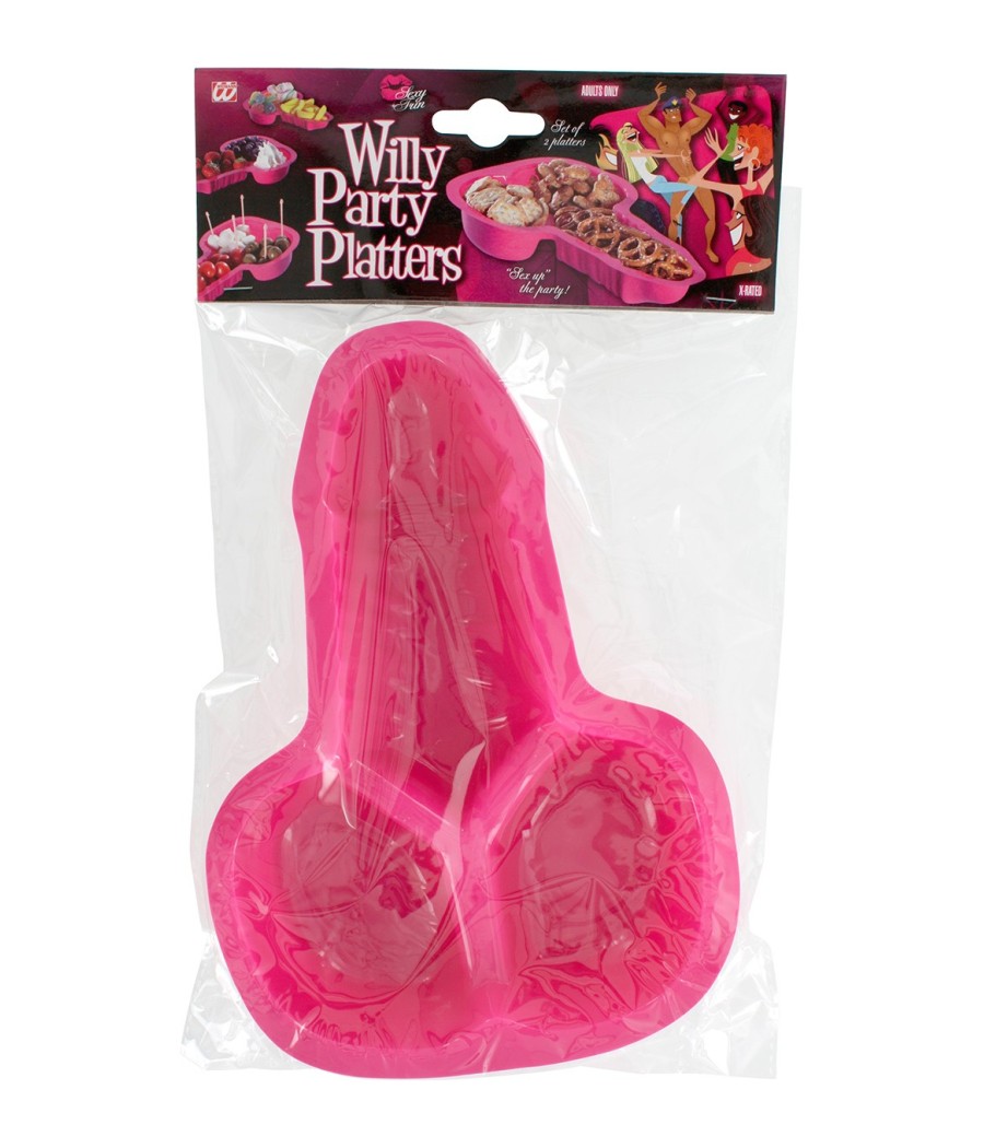 SET 2 VASSOI DA APERITIVO A FORMA DI PENE 