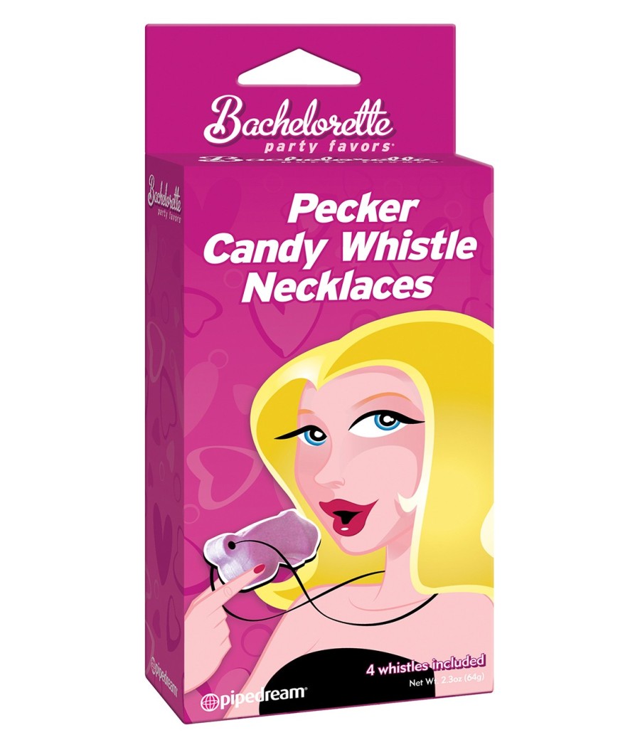 FISCHIETTI CARAMELLATI A FORMA DI PENE - 4 PEZZI