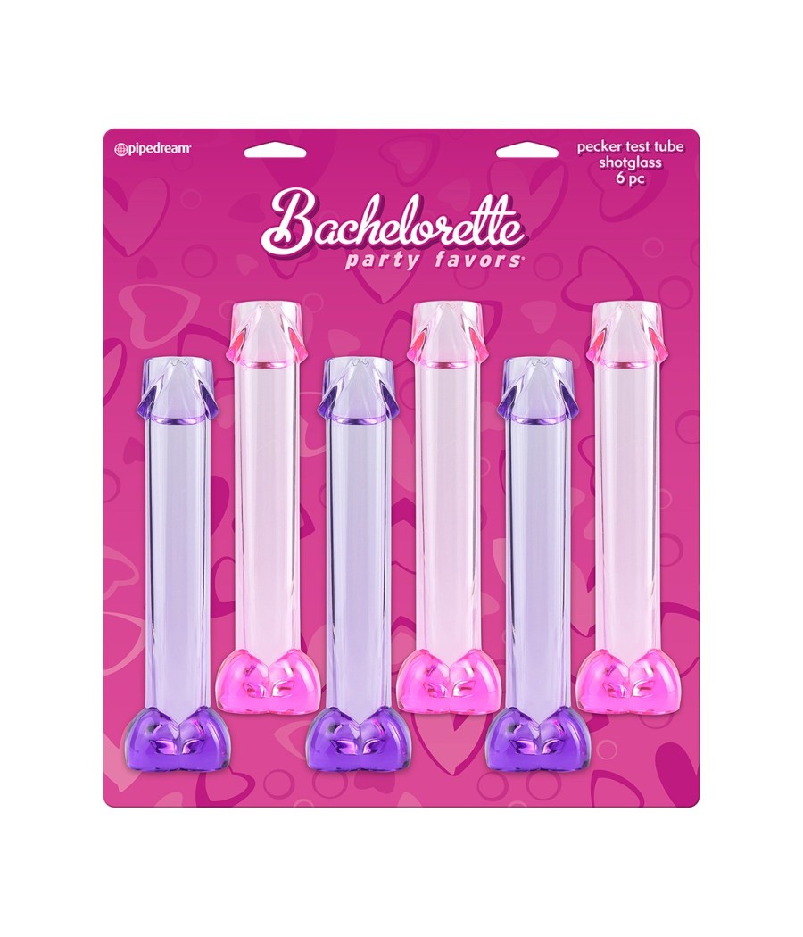 BICCHIERI A FORMA DI PENE \"TUBE SHOT\" - 6 PEZZI