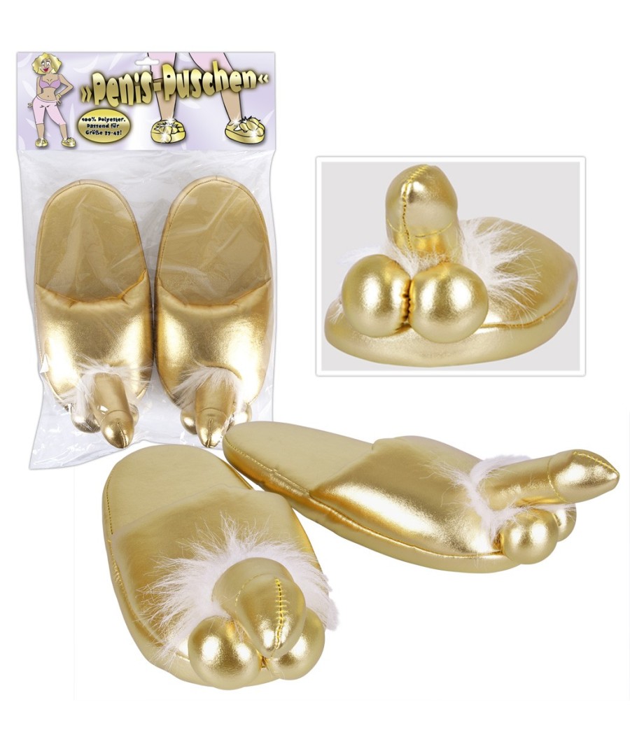 PANTOFOLE DORATE CON PENE