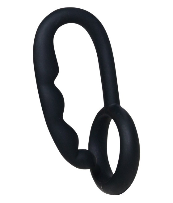 ANELLO FALLICO CON GANCIO PER STIMOLAZIONE PERINEO "P-POINT" NERO