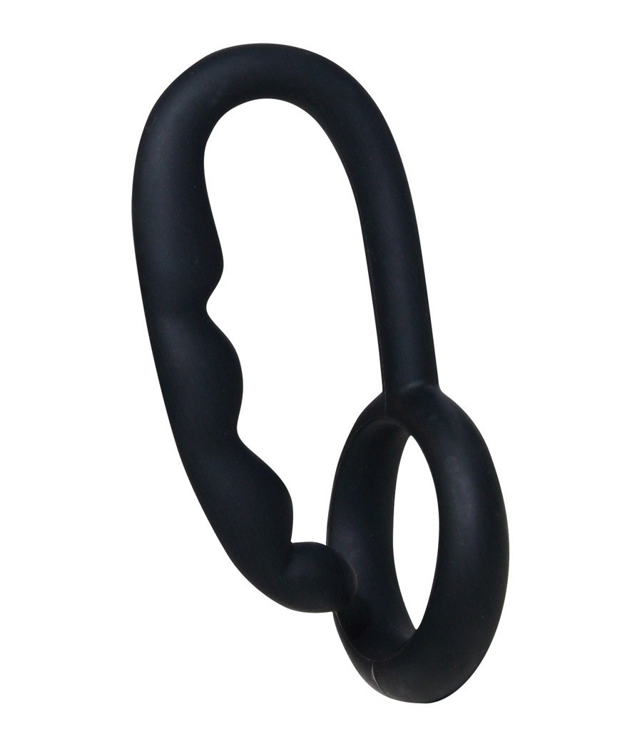 ANELLO FALLICO CON GANCIO PER STIMOLAZIONE PERINEO "P-POINT" NERO