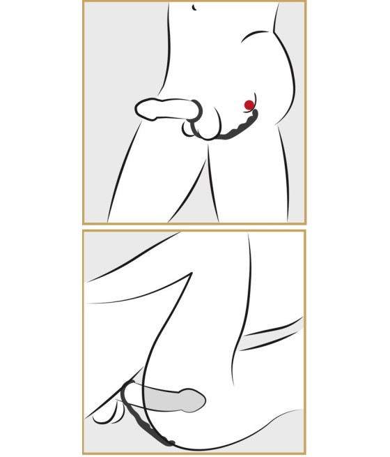 ANELLO FALLICO CON GANCIO PER STIMOLAZIONE PERINEO "P-POINT" NERO