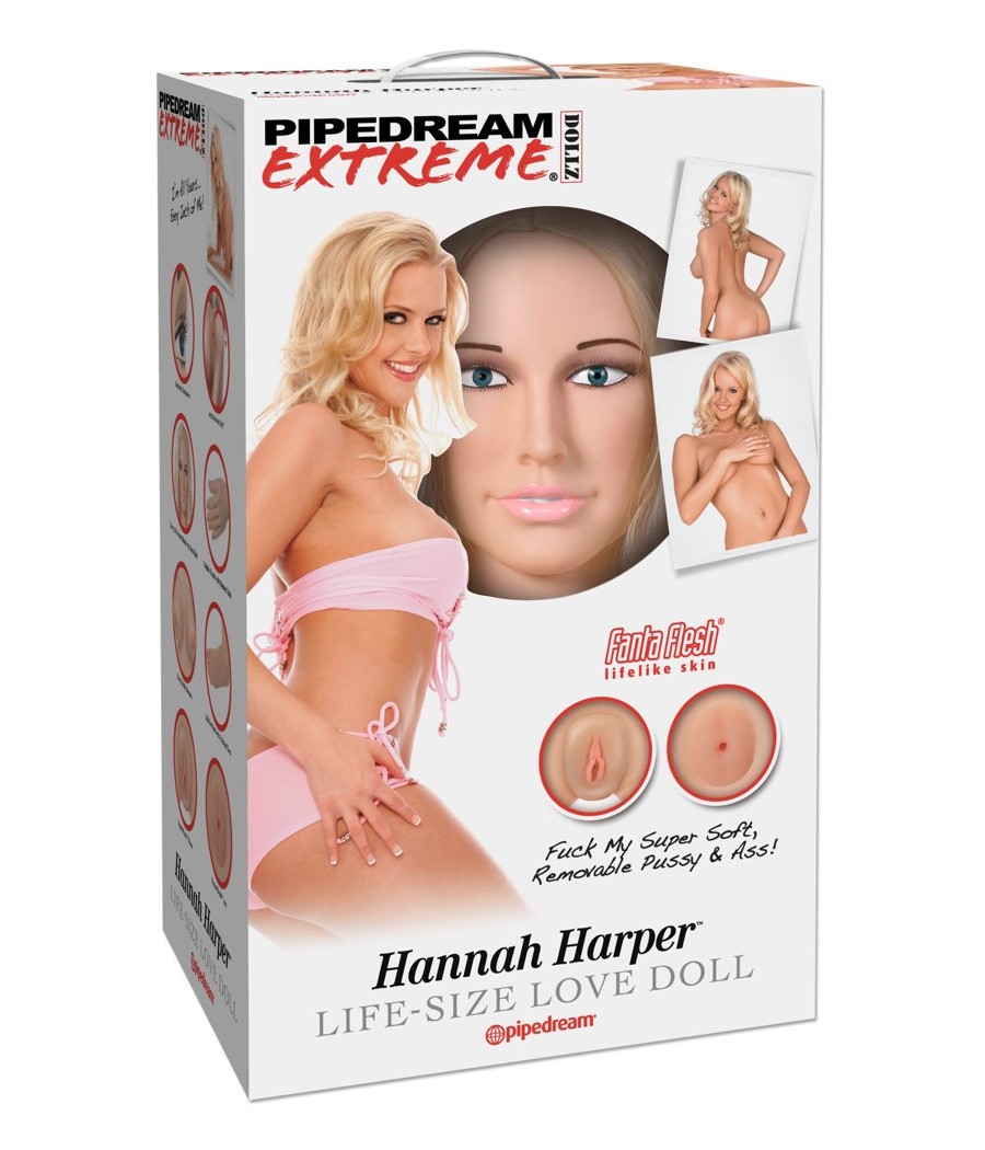 BAMBOLA GONFIABILE REALISTICA PIPEDREAM "HANNAH HARPER" - LIFE SIZE - 3D