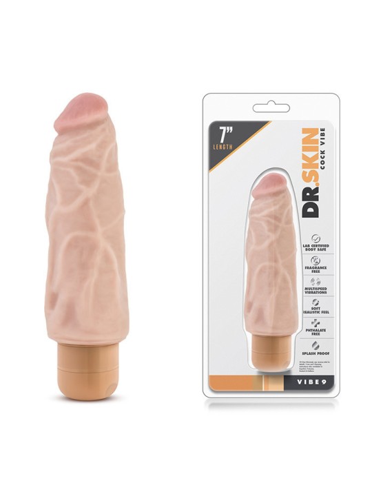 VIBRATORE REALISTICO "DR. SKIN COCK VIBE 9" CARNE - VIBRATORE REALISTICO "DR. SKIN COCK VIBE 9" CARNE -