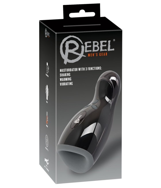 Masturbatore Rebel con funzione Riscaldamento e Movimento Su e Giu
