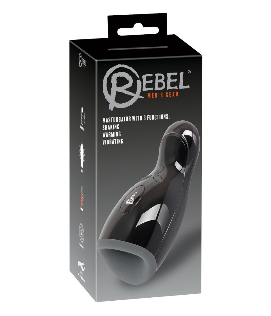 Masturbatore Rebel con funzione Riscaldamento e Movimento Su e Giu